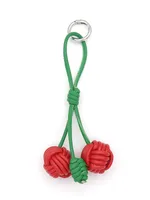 Handmade DIY Contrast Color Miu Series Woven Cherry Pu Leather Double Spherical Bag Hanging Hanging Piece Pendant Key Chain Accessories sku image 5