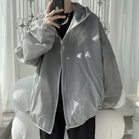 Sun Protection Clothing Men's Summer Ice Silk Quick-drying Ultra-thin Hooded Outdoor Fishing UV Protection Casual Cardigan Coat Women sku image 11