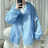 Sun Protection Clothing Men's Summer Ice Silk Quick-drying Ultra-thin Hooded Outdoor Fishing UV Protection Casual Cardigan Coat Women sku image 18