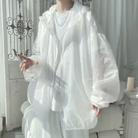 Sun Protection Clothing Men's Summer Ice Silk Quick-drying Ultra-thin Hooded Outdoor Fishing UV Protection Casual Cardigan Coat Women sku image 24