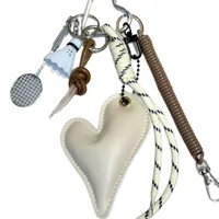 Original Miu Series Classic Love Oblique Pattern Affordable Luxury Style All-Match Peach Heart Bag Hanging High-Grade Leather Temperament Pendant main image 5