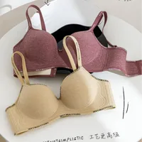 New 2539 Small Chest Big Gathered Letters Underwear No Steel Ring Round Naked Skin-friendly One-piece Bra main image 1