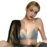 New 2539 Small Chest Big Gathered Letters Underwear No Steel Ring Round Naked Skin-friendly One-piece Bra main image 5
