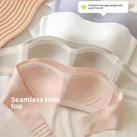 Factory Direct Thin Suspended Tube Chest Small Chest Gathered Large Seamless Underwear Women's Anti-sagging Bra A Generation Of Hair main image 2