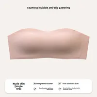 Factory Direct Thin Suspended Tube Chest Small Chest Gathered Large Seamless Underwear Women's Anti-sagging Bra A Generation Of Hair sku image 6