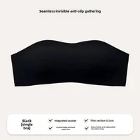 Factory Direct Thin Suspended Tube Chest Small Chest Gathered Large Seamless Underwear Women's Anti-sagging Bra A Generation Of Hair sku image 10