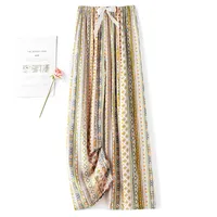 Women's Cotton Silk Pajama Pants Summer Thin Artificial Cotton Wide-leg Pants Spring And Autumn Can Be Worn Outside Loose Home Air Conditioning Cropped Long Pants main image 2