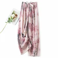 Cotton Silk Pajama Pants Women's Summer Thin Artificial Cotton Wide Leg Pants Spring And Autumn Outer Wear Loose Home Casual Cropped Pants main image 4