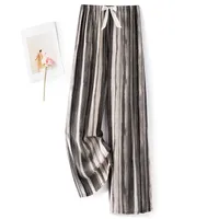 Women's Cotton Silk Pajama Pants Summer Thin Artificial Cotton Wide-leg Pants Spring And Autumn Can Be Worn Outside Loose Home Air Conditioning Cropped Long Pants sku image 6