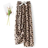 Cotton Silk Pajama Pants Women's Summer Thin Artificial Cotton Wide Leg Pants Spring And Autumn Outer Wear Loose Home Casual Cropped Pants sku image 26