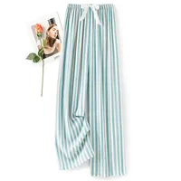 Women's Cotton Silk Pajama Pants Summer Thin Artificial Cotton Wide-leg Pants Spring And Autumn Can Be Worn Outside Loose Home Air Conditioning Cropped Long Pants sku image 22