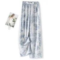 Cotton Silk Pajama Pants Women's Summer Thin Artificial Cotton Wide Leg Pants Spring And Autumn Outer Wear Loose Home Casual Cropped Pants sku image 31