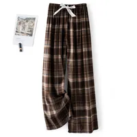 Cotton Silk Pajama Pants Women's Summer Thin Artificial Cotton Wide Leg Pants Spring And Autumn Outer Wear Loose Home Casual Cropped Pants sku image 45