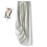 Cotton Silk Pajama Pants Women's Summer Thin Artificial Cotton Wide Leg Pants Spring And Autumn Outer Wear Loose Home Casual Cropped Pants sku image 51