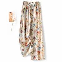 Cotton Silk Pajama Pants Women's Summer Thin Artificial Cotton Wide Leg Pants Spring And Autumn Outer Wear Loose Home Casual Cropped Pants sku image 58