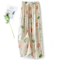 Cotton Silk Pajama Pants Women's Summer Thin Artificial Cotton Wide Leg Pants Spring And Autumn Outer Wear Loose Home Casual Cropped Pants sku image 69