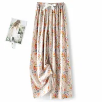Cotton Silk Pajama Pants Women's Summer Thin Artificial Cotton Wide Leg Pants Spring And Autumn Outer Wear Loose Home Casual Cropped Pants sku image 72