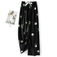 Cotton Silk Pajama Pants Women's Summer Thin Artificial Cotton Wide Leg Pants Spring And Autumn Outer Wear Loose Home Casual Cropped Pants sku image 82