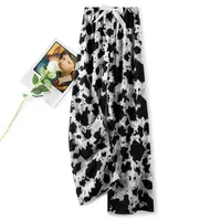 Cotton Silk Pajama Pants Women's Summer Thin Artificial Cotton Wide Leg Pants Spring And Autumn Outer Wear Loose Home Casual Cropped Pants sku image 87