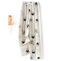 Cotton Silk Pajama Pants Women's Summer Thin Artificial Cotton Wide Leg Pants Spring And Autumn Outer Wear Loose Home Casual Cropped Pants sku image 89