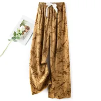 Cotton Silk Pajama Pants Women's Summer Thin Artificial Cotton Wide Leg Pants Spring And Autumn Outer Wear Loose Home Casual Cropped Pants sku image 100