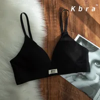 Women's Traceless Bra No Steel Ring French Comfortable Small Chest Push-up Triangle Cup Letter Breathable Anti-sagging Underwear sku image 17