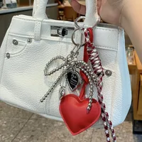 Original Leather Key Chain Cute Miu Girl Bag Pendant Pendant Love Pendant Girlfriends Birthday Gift main image 3