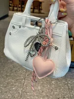 Original Leather Key Chain Cute Miu Girl Bag Pendant Pendant Love Pendant Girlfriends Birthday Gift sku image 2