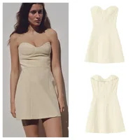 Women's A- Line Skirt Sexy Strapless Sleeveless Solid Color Above Knee Daily Street main image 1