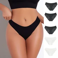 Foreign Trade New Ladies Underwear Lace Perspective Breathable Half Hip Upper Support Comfortable Waist Briefs Manufacturers main image 1