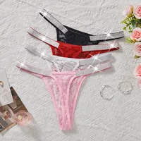 Foreign Trade Special For Sexy Ladies Underwear Lace Knitted Quick-drying One-piece Perspective Thin Belt Low Waist Underwear Women's In Stock main image 3