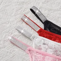 Foreign Trade Special For Sexy Ladies Underwear Lace Knitted Quick-drying One-piece Perspective Thin Belt Low Waist Underwear Women's In Stock main image 4
