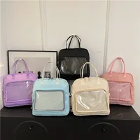One-Shoulder Crossbody Bag, Cute Bag, Female Soft Girl Student Casual Transparent Bag, New Style Preppy Style Casual Tote Bag main image 1