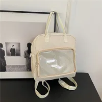 One-Shoulder Crossbody Bag, Cute Bag, Female Soft Girl Student Casual Transparent Bag, New Style Preppy Style Casual Tote Bag main image 2