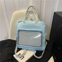 One-Shoulder Crossbody Bag, Cute Bag, Female Soft Girl Student Casual Transparent Bag, New Style Preppy Style Casual Tote Bag main image 3