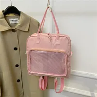 One-Shoulder Crossbody Bag, Cute Bag, Female Soft Girl Student Casual Transparent Bag, New Style Preppy Style Casual Tote Bag main image 4