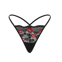 New Manufacturers Wholesale Best Selling Sexy Lace Underwear Red Lip Print Thong Sexy Women's  T Pants main image 5