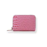 New Card Holder For Women, Crocodile Pattern Solid Color Accordion Card Holder, Simple Multi-Card Slot Card Holder, Zipper Coin Purse For Women main image 5