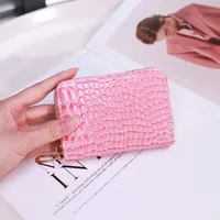 New Card Holder For Women, Crocodile Pattern Solid Color Accordion Card Holder, Simple Multi-Card Slot Card Holder, Zipper Coin Purse For Women sku image 5
