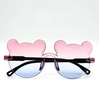 Cartoon Style Cute Sweet Bear PC UV400 Protection Special-Shaped Mirror Frameless Glasses sku image 4