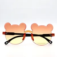 Cartoon Style Cute Sweet Bear PC UV400 Protection Special-Shaped Mirror Frameless Glasses sku image 7