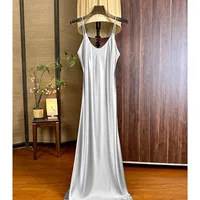 Imitation Acetate Satin Sexy Sexy Suspender Dress Women's Summer New Slim Outer Wear Mid-Length A-Line Skirt main image 4
