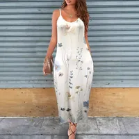 Independent Station Fashion Temperament Flower Printing Sling Dress In Stock Wholesale main image 1