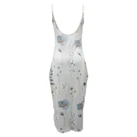 Independent Station Fashion Temperament Flower Printing Sling Dress In Stock Wholesale main image 4