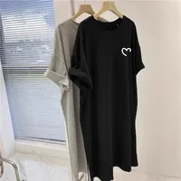 Summer New Style Printed Short-sleeved T-shirt Dress Dress Women's Casual Over-knee Belly Covering Plus Size Chubby Girl T-shirt Dress main image 1