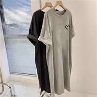 Summer New Style Printed Short-sleeved T-shirt Dress Dress Women's Casual Over-knee Belly Covering Plus Size Chubby Girl T-shirt Dress main image 2
