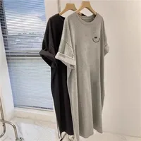 Summer New Style Printed Short-sleeved T-shirt Dress Dress Women's Casual Over-knee Belly Covering Plus Size Chubby Girl T-shirt Dress main image 4