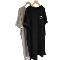 Summer New Style Printed Short-sleeved T-shirt Dress Dress Women's Casual Over-knee Belly Covering Plus Size Chubby Girl T-shirt Dress main image 5