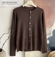 Core-spun Yarn Embroidered Twist Soft Waxy Knitted Cardigan Top Women's  Autumn And Winter New Casual All-match Coat Top sku image 9