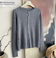 Core-spun Yarn Embroidered Twist Soft Waxy Knitted Cardigan Top Women's  Autumn And Winter New Casual All-match Coat Top sku image 2